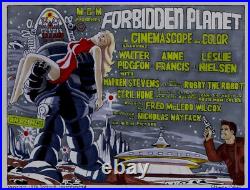 1956 Forbidden Planet Movie Poster Recreation Original Comic Color Art