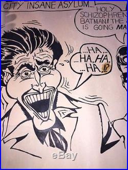 1966 Batman & Robin Original Art. With The Joker-DRAWN IN 1966! 24x32 Amazing