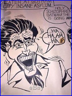 1966 Batman & Robin Original Art. With The Joker-amazing Survivor D. Stone 24x32