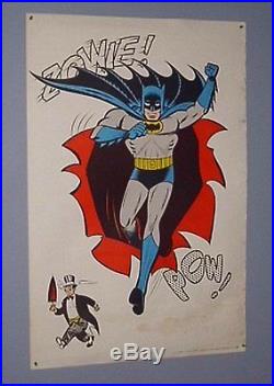1966 Original GIANT Batman 40 x 27 Fact Toothpaste DC Comics art poster 11960's