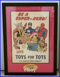 1969 Marvel Comics Toys For Tots Display Poster Stan Lee Signed Marvelmania
