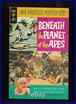 1970 1st BENEATH the PLANET of the APES POSTER ATTACHED GOLD KEY COMIC ORIG