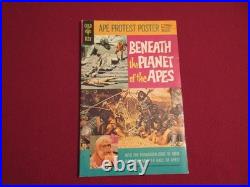 1970 1st BENEATH the PLANET of the APES POSTER ATTACHED GOLD KEY COMIC ORIG