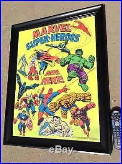 1971 3rd Eye BlackLight Poster MARVEL SUPER HEROES ARE HERE Stan Lee Comics