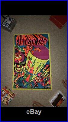 1971 Marvel Fantastic Four Jack Kirby Third Eye Blacklight Poster 21 X 33