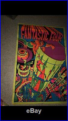 1971 Marvel Fantastic Four Jack Kirby Third Eye Blacklight Poster 21 X 33