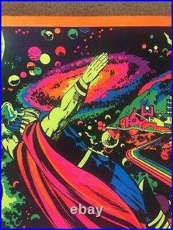 1971 Vintage ORIGINAL Marvel Third Eye Black Light Poster Astral Thor 4006