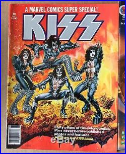 1977-1978 Kiss Marvel Comic Books Comics #1 & #2 Set Blood Special with Poster