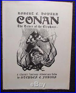 1977 CONAN Tower Of The Elephant Portfolio by Stephen Fabian 9 Plates NM #561