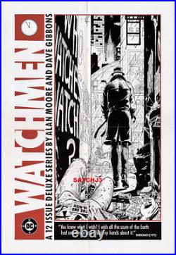 1986 Watchmen Rorschach Original Promo Poster Gibbons Art Alan Moore DC Comics