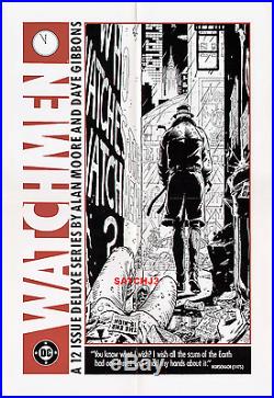 1986 Watchmen Rorschach Original Promo Poster Gibbons Art Alan Moore Scum Earth