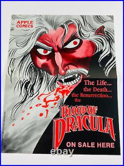 1987 RARE Blood of Dracula Comic Book Store Promo Advertising Poster Apple