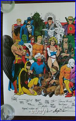 1988 HISTORY OF THE DC UNIVERSE POSTER With SIGNATURE REPRODUCTIONS RARE & LIMITED