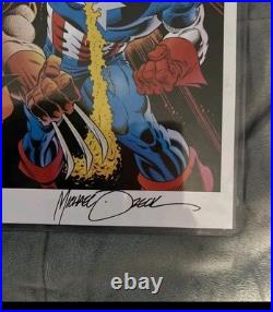 1989 CAPTAIN AMERICA WOLVERINE ART POSTER #8 By Michael Zeck Signed