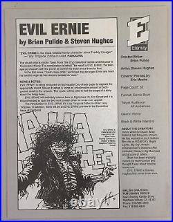 1991 Malibu Eternity Comics Promo Poster Evil Ernie Single Page Rare Non Glossy