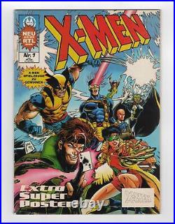 1991 Marvel X-men #1 Complete With Poster Key Grail Rare Marvel Uk German
