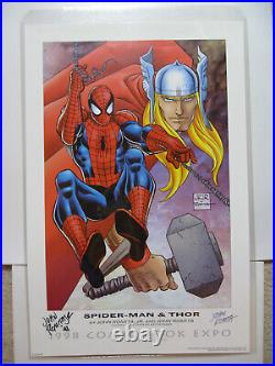 1998 SDCC Comic Book Expo EXCLUSIVE John Romita and JRJR SIGNED Spider-Man Thor