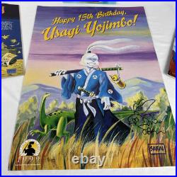 1999 Signed Stan Sakai Usagi Yojimbo Poster Autographed & 3 Comic Books