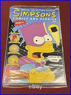 20 Simpsons Comics and Stories #1 Sealed with Poster Investor Lot 1993