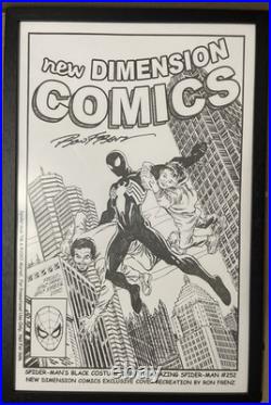 2007 NDC Comics Amazing Spider-Man 252 Homage B&W Sketch Print, Signed Ron Frenz