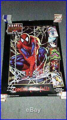 26 x 36 1992 Promo Poster Spiderman Marvel Masterpieces Signed Joe Jusko #/2500