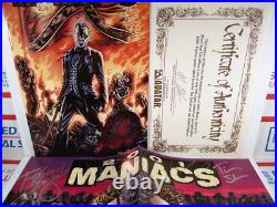 2x-signed Robert Englund 2001 Maniacs Poster + Special #1 Red Foil Variant