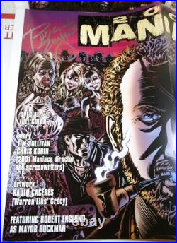 2x-signed Robert Englund 2001 Maniacs Poster + Special #1 Red Foil Variant
