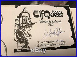 3 Lot Rare Elfquest Book 2,3,4 SIGNED Wendy & Richard Pini Hardcover with Poster
