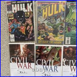 40 Marvel Comics Poster Book Hulk Daredevil Spiderman X-men & Civil War 4 Signed