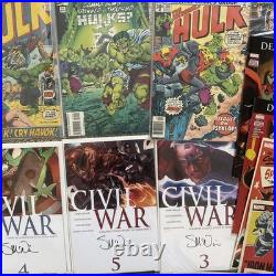 40 Marvel Comics Poster Book Hulk Daredevil Spiderman X-men & Civil War 4 Signed