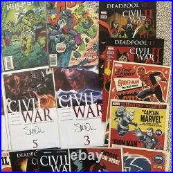 40 Marvel Comics Poster Book Hulk Daredevil Spiderman X-men & Civil War 4 Signed