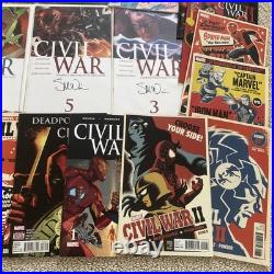 40 Marvel Comics Poster Book Hulk Daredevil Spiderman X-men & Civil War 4 Signed