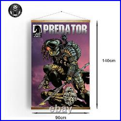 90cm x 140cm Predator Comic Book Style Retro Canvas Movie Poster Artwork Yautja
