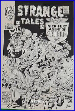 A black-and-white, hand-signed Jack Kirby artwork Marvel Magazine Covers, Action