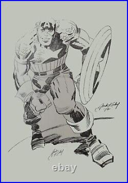 A black-and-white, hand-signed Jack Kirby artwork Marvel Magazine Covers, Action