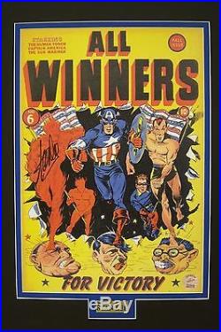 ALL WINNERS WW2 print signed by STAN LEE. Matted, COA