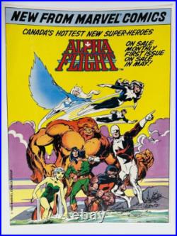 ALPHA FLIGHT #1 ORIGINAL PROMO POSTER Marvel John Byrne art UNFOLDED 1983
