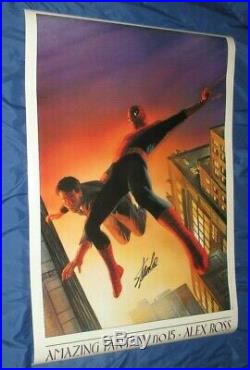 AMAZING FANTASY 15 Vintage Poster SIGNED by STAN LEE Alex Ross Art / Spiderman