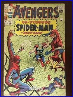 AVENGERS #11 Silver age Spider-man Key COMPLETE F KANG POSTER INTACT