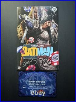 Absolute Batman #21 Mark Brooks 2X Signed Snyder LTD 650 COA + Signed Poster
