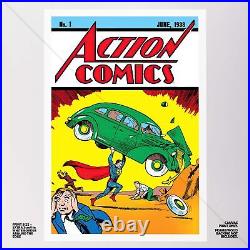 Action Comics #1 Poster Canvas Superman Vintage Comic Book Cover Art Print