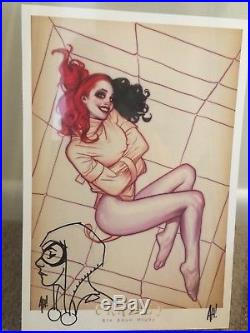 Adam Hughes SIGNED Harley Quinn 1 variant Art Print Batman Comics sketch signed
