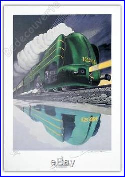 Affiche François Schuiten Train Atlantic 12 Locomotive 100ex signée 50x70 cm