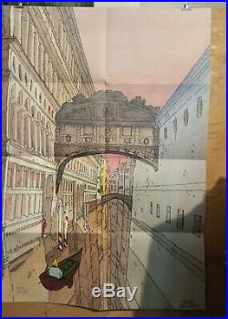 Affiche Moebius Jean Giraud Venise Céleste 174/300 signée 100x68 cm pliée en 8