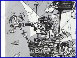 Affiche de luxe Franquin Gaston Livres de bord 128ex Format 41x55 cm
