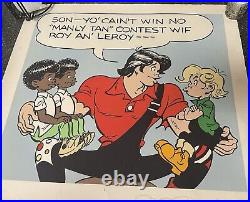 Al Capp signed Lithograph Abner & Honest Abe Poster 17/30 1974 Authentic Stamp