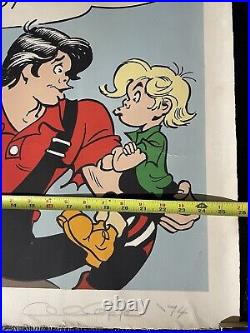 Al Capp signed Lithograph Abner & Honest Abe Poster 17/30 1974 Authentic Stamp