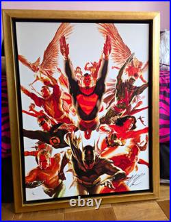 Alex Ross JLA gilclee on canvas LTD EDITION 18 0f 50 signed # W COA SIZE 38X36
