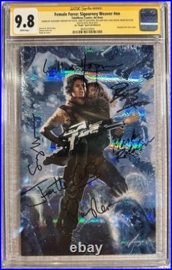 Aliens CGC SS 9.8 Signed By 1986 Cast x6 Sigourney Weaver Movie Poster Variant