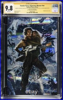 Aliens CGC SS 9.8 Signed By 1986 Cast x6 Sigourney Weaver Movie Poster Variant